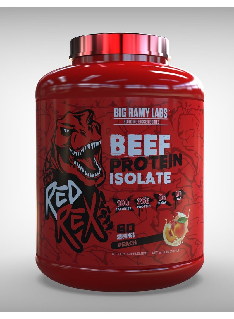 مختبرات رامي الكبرى REDREX Beef Protein Isolate Peach 4LB + Challenger Creatine 300g Bundle - Image 3